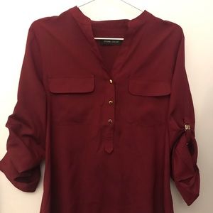 Ivanka Trump red long-sleeve blouse top shirt